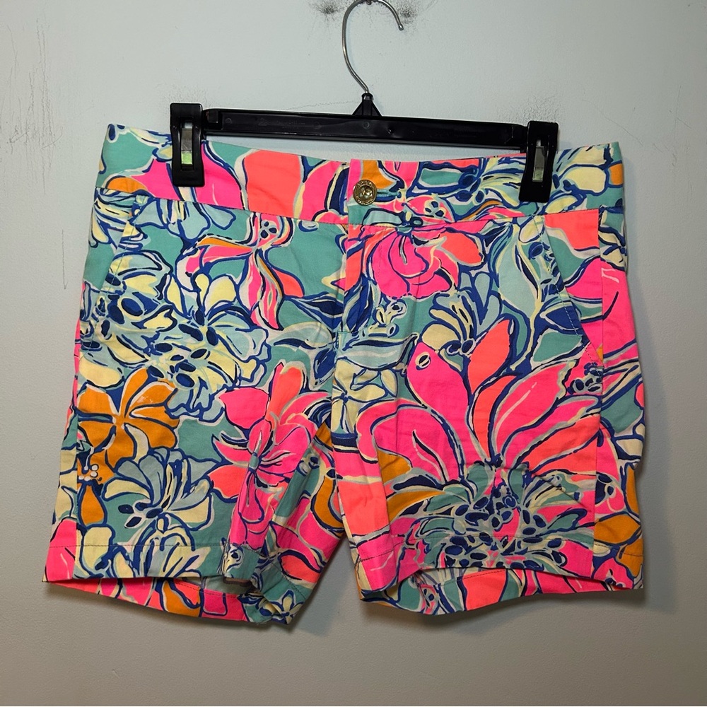 Lilly Pulitzer Colorful Floral The Chipper Shorts- 10” Inseam Size 4